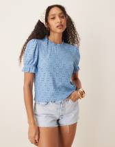 売れ筋商品|||ヤス Tシャツ レディース トップス YASLEX SLEEVES - Basic T-shirt - lilas YAS eyelet sleeve t-shirt in lilas pink | ASOS