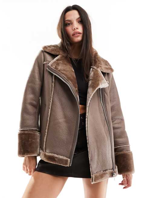 Aviator clearance fur coat