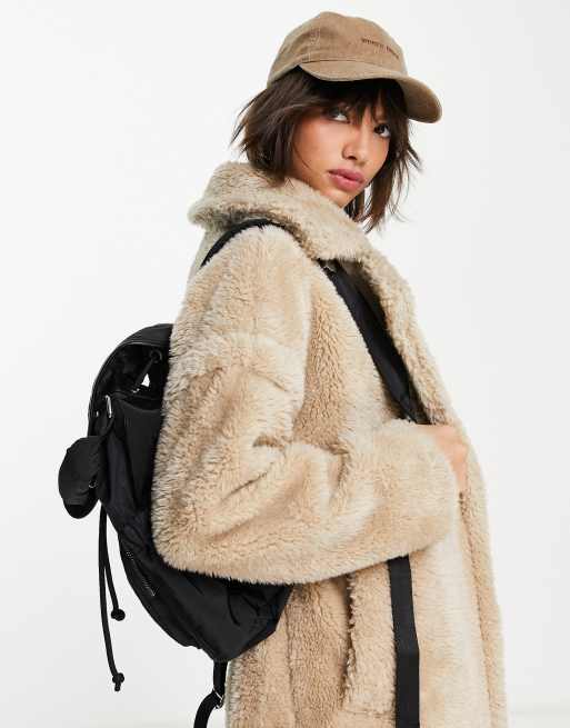 Vila faux fur coat in cream