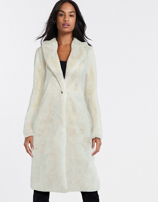 Vila faux fur coat in white