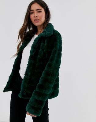 short black faux fur jacket uk