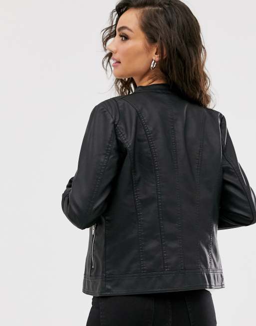 Vila faux 2025 leather jacket