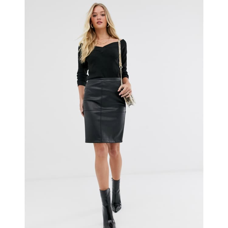 Vila faux leather skirt