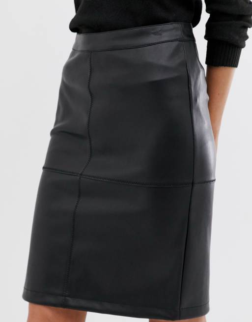 Vila faux leather on sale skirt