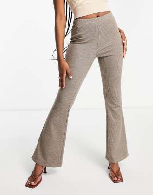 Vila flared trousers in check - ASOS Price Checker