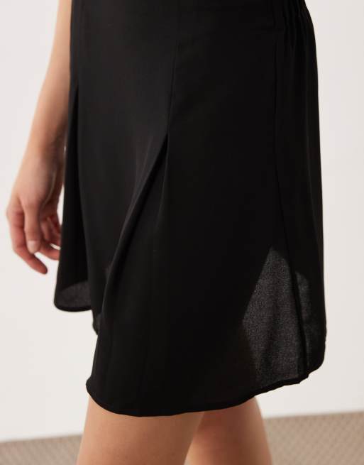 Vila flippy hem mini skirt in black, 4 of 5