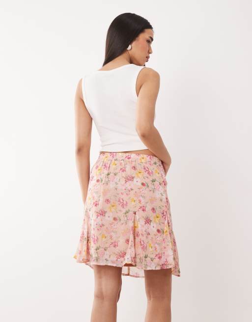 Vila flippy mini skirt in mistry rose floral, 4 of 5