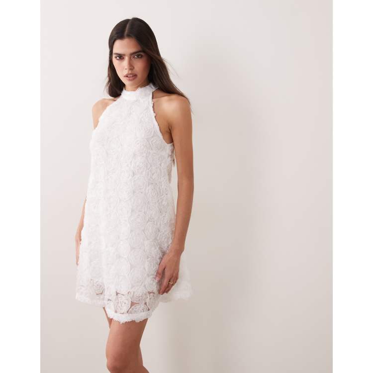 white polo halter dress Vila - Floral Jacquard Neck Mini - Women - Polyester - 34 EU AddTopCorset