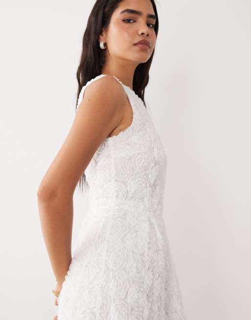 Vila floral jacquard maxi dress in white, 4 of 4
