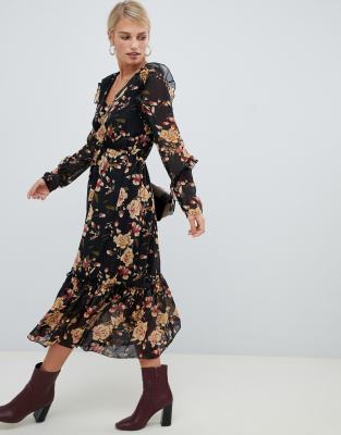 vila floral midi dress