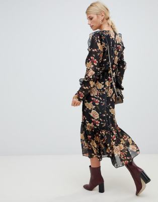 vila floral midi dress