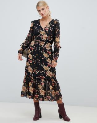 vila floral midi dress