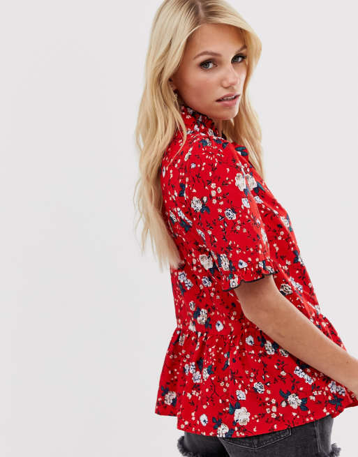 Vila floral tie neck top, 2 of 4
