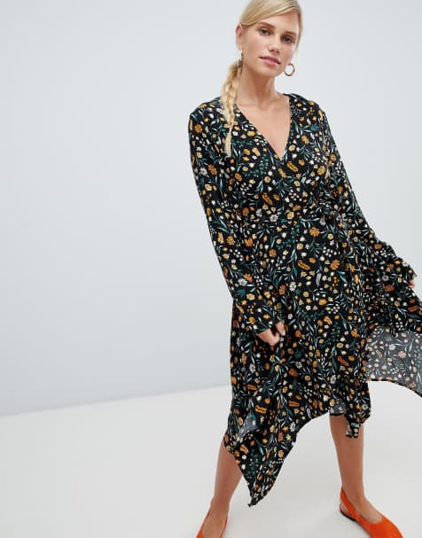 Vila Floral Wrap Midi Dress