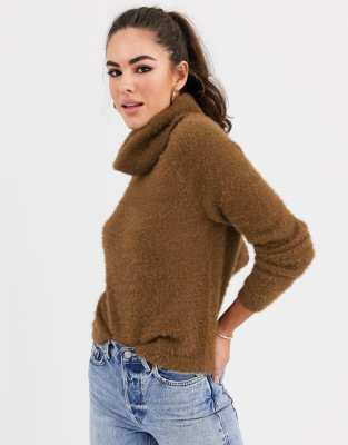 fluffy polo neck jumper