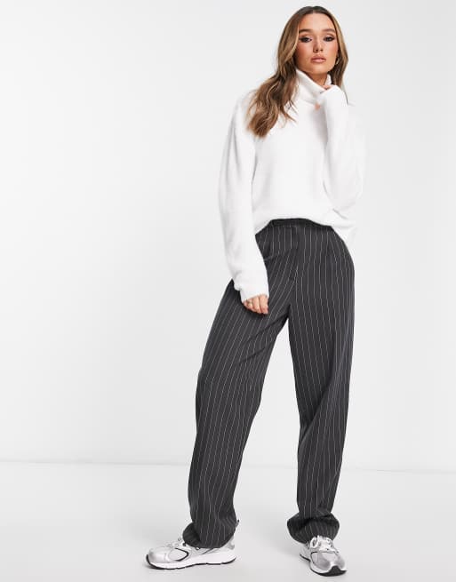 Vila fluffy roll neck sweater in white