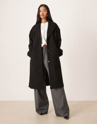 Vila Formal Belted Coat In Black