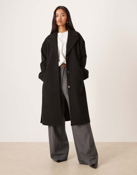 Vila formal belted coat in black - view 1