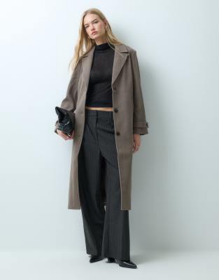 Vila Formal Maxi Coat In Neutral