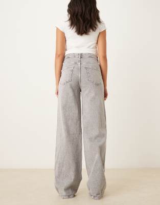Vila Freya High Waist Wide Leg Jeans In Multi