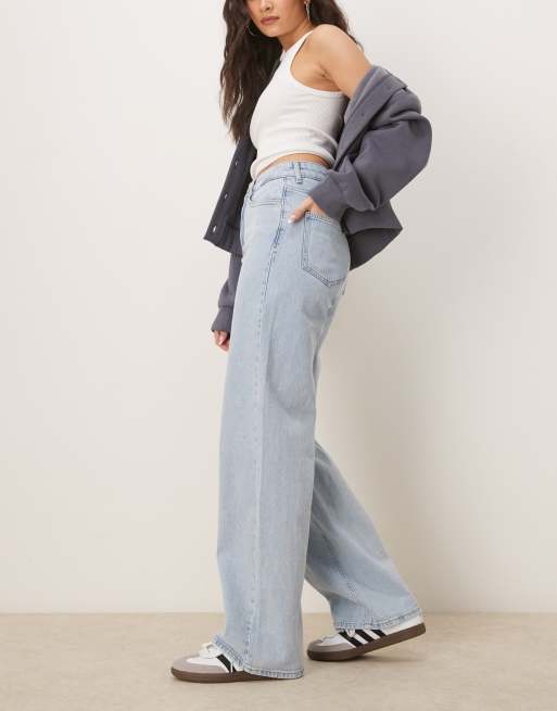 VILA - Freya - Jeans met wijde pijpen en hoge taille in lichtblauw denim, 3 van 5