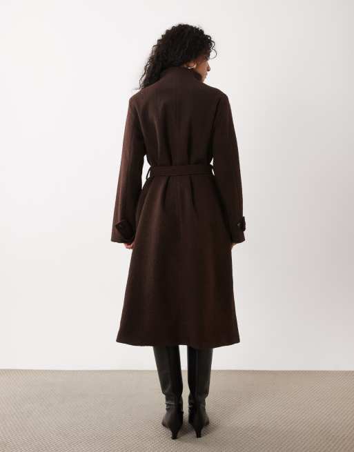 Vila funnel neck jacket in chocolate brown, 2 of 4