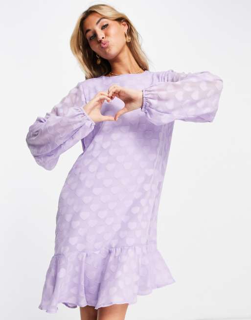 Vila – Gepunktetes Hängerkleid mit nach hinten abfallendem Saum