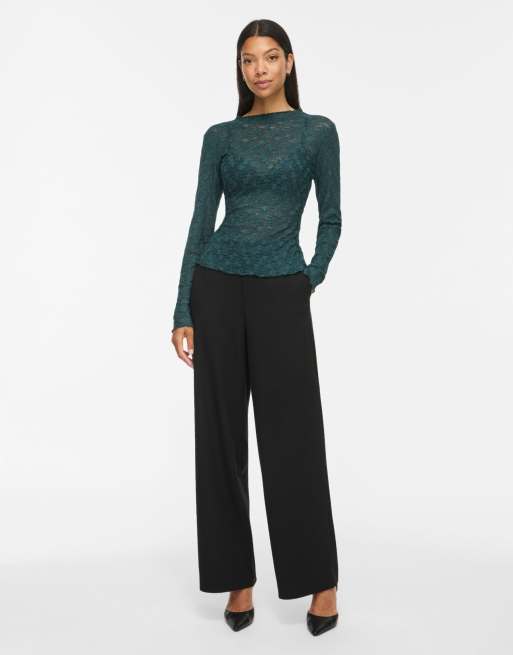 Vila – Grön topp med långa ärmar, 3 av 7