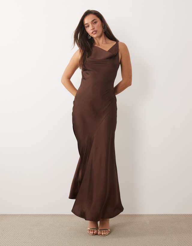 brown satin dress amazon Vila - Maxi - Women - Polyester - 38 EU this dress ensures comfort