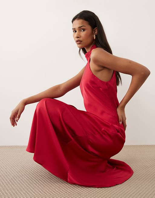 halter neck backless dress IN WHITE TO PINK GRADIENT | CULT MIA WHY CHOOSE US MONOT | H.Lorenzo|Backless Halterneck Dress