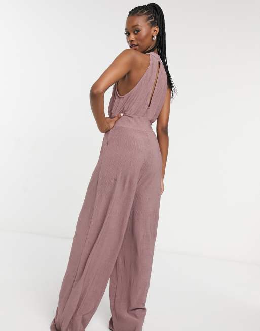 Halter Neck Wide Leg Jumpsuit