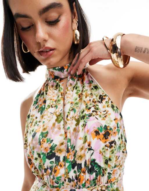 Vila halterneck maxi dress sales