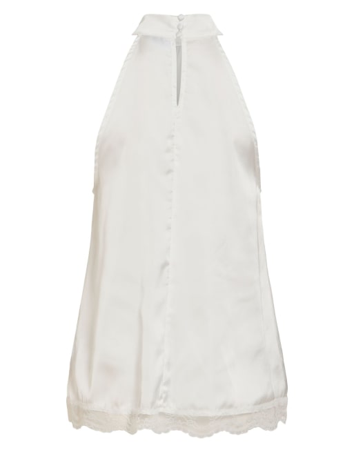 Vila halterneck top i snehvid, 7 af 7