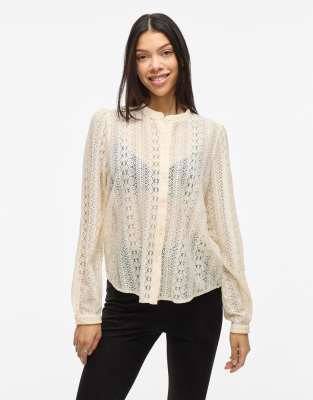 Vila - Hemd in Beige-Neutral