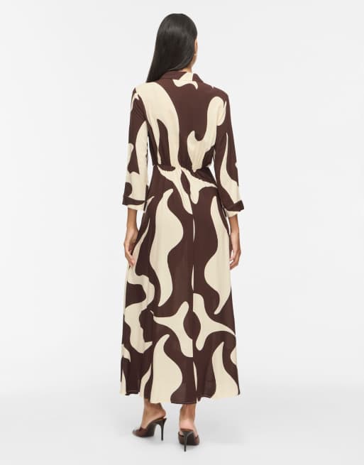 Vila Hemdblusenkleid in Coffee Bean, 2 von 6