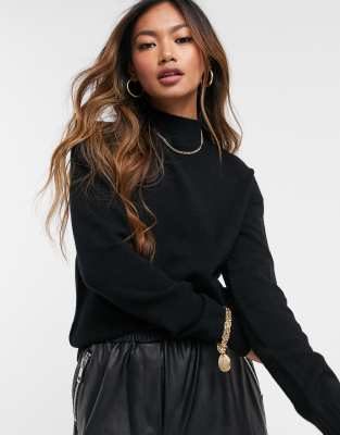 black high neck knitted jumper