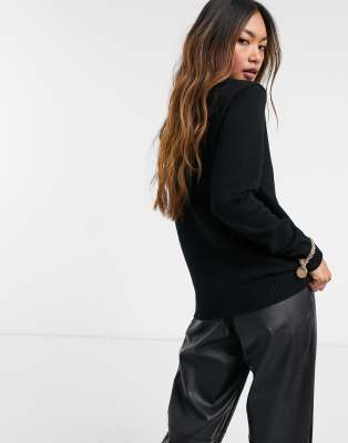 black high neck knitted jumper