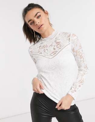 asos white lace top