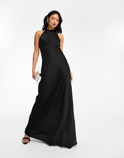 Black high cheap neck maxi dress