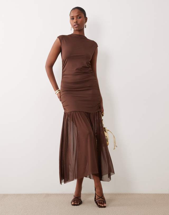 Vila - High Neck Slinky Maxi Dress - Women - Polyamide/Elastane - S