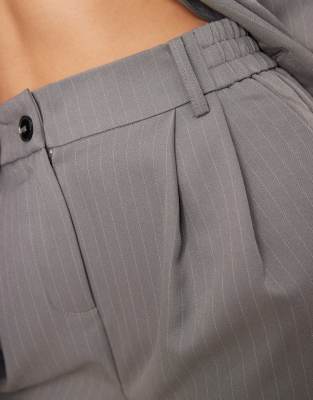 Vila High Rise Super Wide Pants In Gray