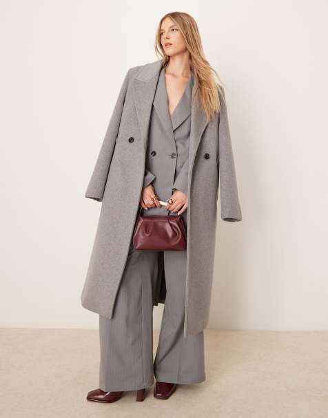 VILA high waist super wide pants in ultimate grey (part of a set) - view 1