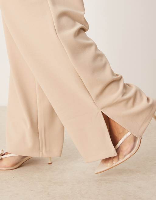 Vila high waist tailored pants in stone - part of a set, 4 of 5