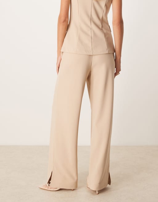 Vila high waist tailored pants in stone - part of a set, 5 of 5