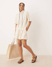 Wednesday's Girl ruffle sleeve midi smock dress in brown