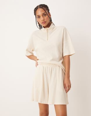 Shop Vila High Waist Waffle Knit Shorts