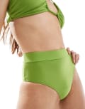 [Vila] Vila high waisted bikini bottoms in vibrant green (part of a set) XS Kelp forest