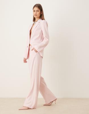 Vila high waisted tailored trousers co-ord in cherry blossom pink