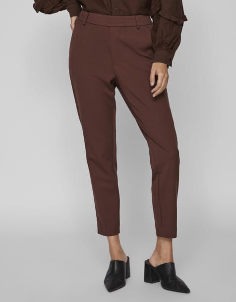 Vila High waisted trousers in coffee bean - view 1