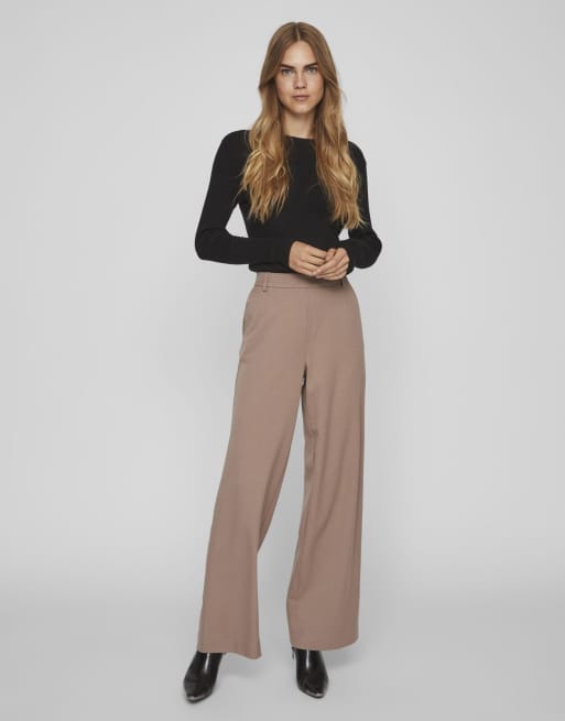 VILA – Hose in Linsen-Braun mit weitem Bein